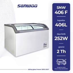 Sanwoo Sliding Glass Freezer SNW 406 F